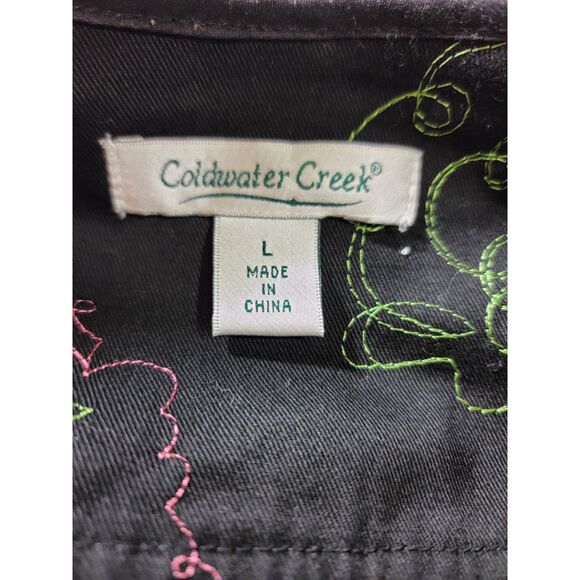 Coldwater Creek Colorful Embroidered Cardigan Shirt - Large - Picture 5 of 7